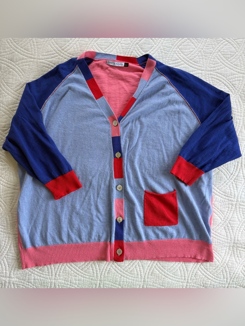 Zaket & Plover Color Block Cardigan Large